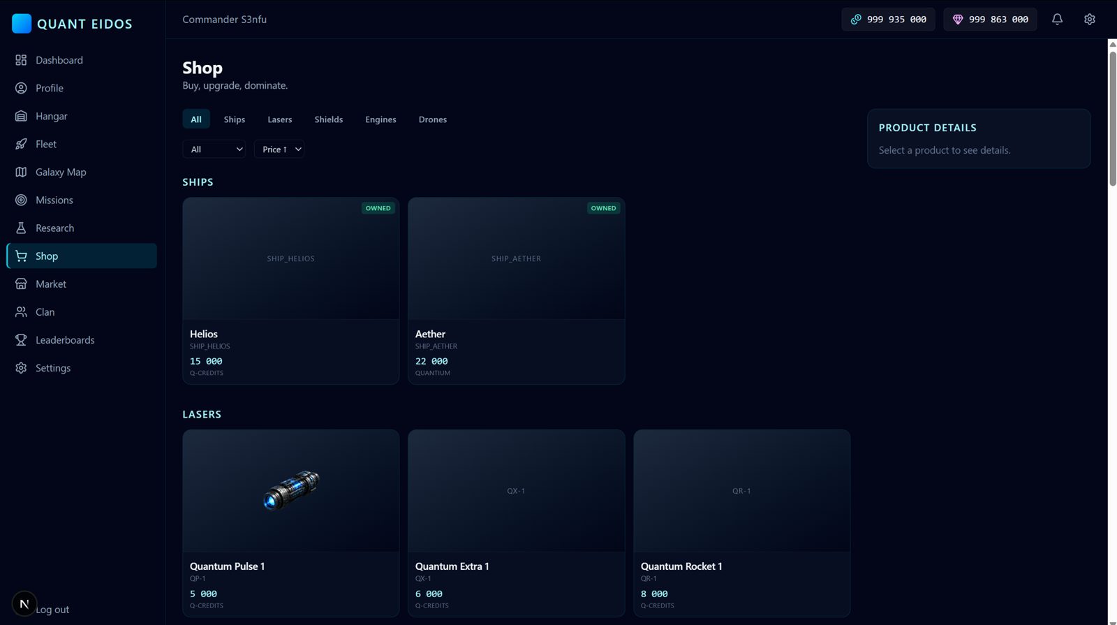 The first shop: ships without pictures yet