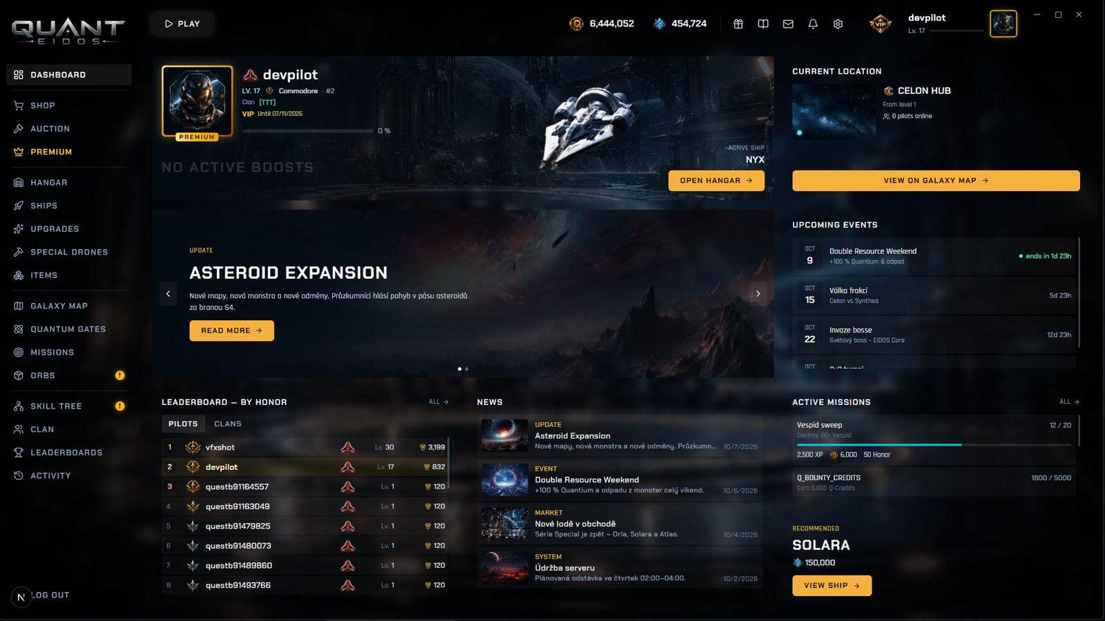The launcher now: pilot dashboard
